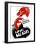 Vintage WPA Poster of a Growling Dog And a Bleeding Hand-Stocktrek Images-Framed Photographic Print