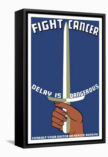 Vintage Wpa Propaganda Poster Featuring a Hand Holding a Sword-null-Framed Stretched Canvas