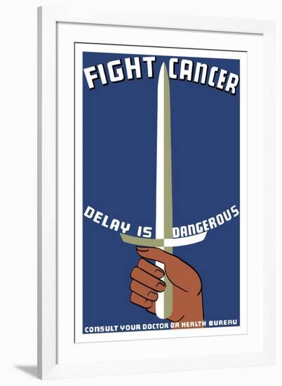 Vintage Wpa Propaganda Poster Featuring a Hand Holding a Sword-null-Framed Art Print