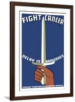Vintage Wpa Propaganda Poster Featuring a Hand Holding a Sword-null-Framed Art Print