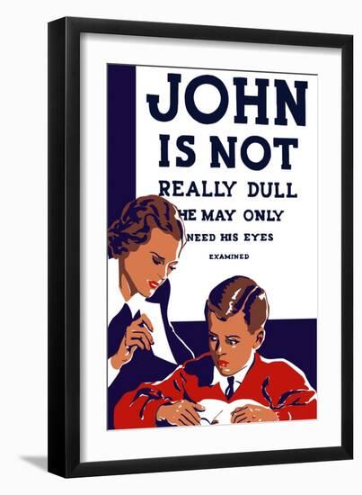 Vintage Wpa Propaganda Poster Featuring a Teacher and Young Boy Reading-null-Framed Art Print