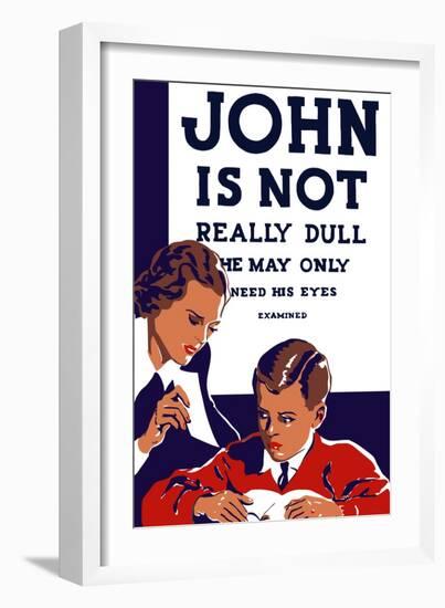 Vintage Wpa Propaganda Poster Featuring a Teacher and Young Boy Reading-null-Framed Art Print