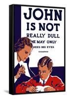 Vintage Wpa Propaganda Poster Featuring a Teacher and Young Boy Reading-null-Framed Stretched Canvas