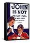 Vintage Wpa Propaganda Poster Featuring a Teacher and Young Boy Reading-null-Framed Stretched Canvas