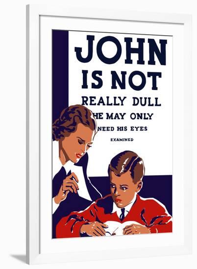 Vintage Wpa Propaganda Poster Featuring a Teacher and Young Boy Reading-null-Framed Art Print