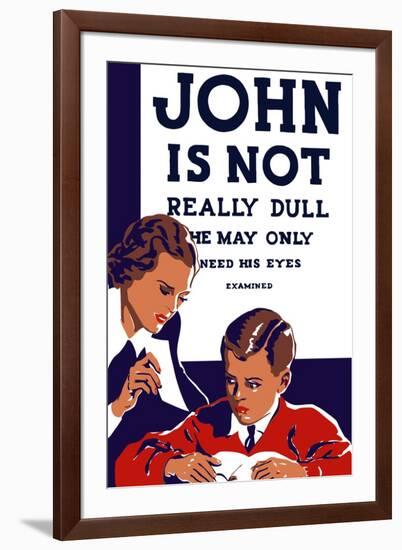 Vintage Wpa Propaganda Poster Featuring a Teacher and Young Boy Reading-null-Framed Art Print