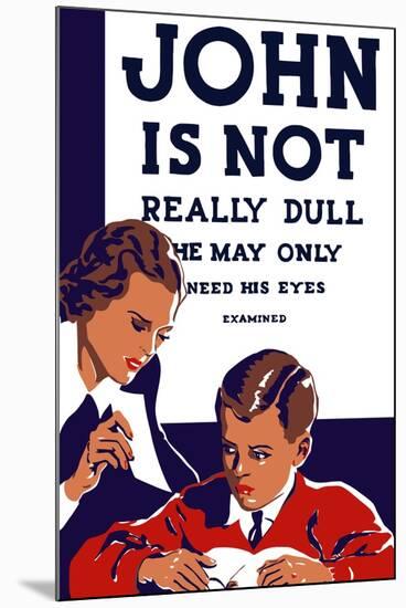 Vintage Wpa Propaganda Poster Featuring a Teacher and Young Boy Reading-null-Mounted Art Print