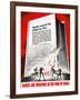 Vintage WWII propaganda poster of German soldiers burning books in front of a giant book.-Vernon Lewis Gallery-Framed Art Print