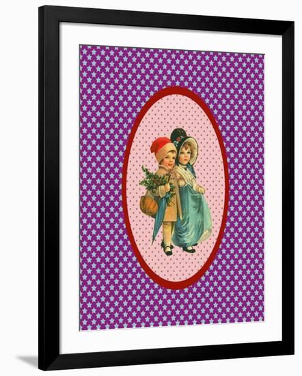 Vintage Xmas Children Couple-Effie Zafiropoulou-Framed Giclee Print