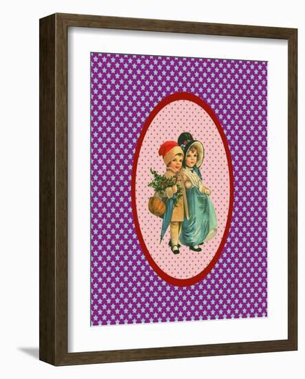 Vintage Xmas Children Couple-Effie Zafiropoulou-Framed Giclee Print