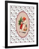 Vintage Xmas Children with Tree-Effie Zafiropoulou-Framed Giclee Print