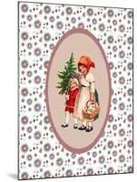 Vintage Xmas Children with Tree-Effie Zafiropoulou-Mounted Giclee Print