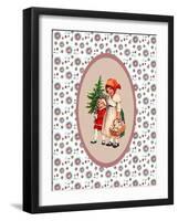 Vintage Xmas Children with Tree-Effie Zafiropoulou-Framed Giclee Print