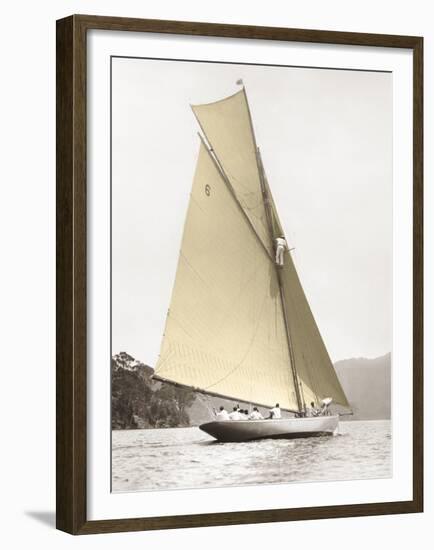 Vintage yacht-null-Framed Art Print