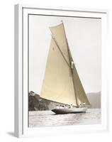 Vintage yacht-null-Framed Art Print