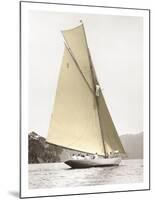 Vintage yacht-null-Mounted Art Print