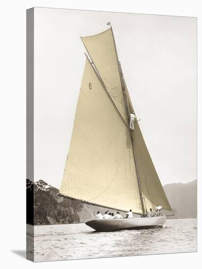 Vintage yacht-null-Stretched Canvas