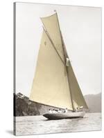 Vintage yacht-null-Stretched Canvas