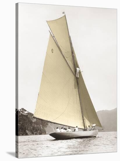 Vintage yacht-null-Stretched Canvas