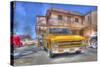 Vintage Yellow Car-Robert Kaler-Stretched Canvas