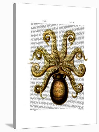 Vintage Yellow Octopus Underside-Fab Funky-Stretched Canvas