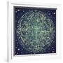 Vintage Zodiac Constellation Of Northern Stars-Alisa Foytik-Framed Art Print