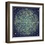 Vintage Zodiac Constellation Of Northern Stars-Alisa Foytik-Framed Art Print