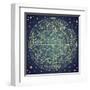 Vintage Zodiac Constellation Of Northern Stars-Alisa Foytik-Framed Art Print