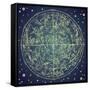 Vintage Zodiac Constellation Of Northern Stars-Alisa Foytik-Framed Stretched Canvas