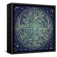 Vintage Zodiac Constellation Of Northern Stars-Alisa Foytik-Framed Stretched Canvas