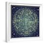 Vintage Zodiac Constellation Of Northern Stars-Alisa Foytik-Framed Premium Giclee Print