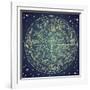 Vintage Zodiac Constellation Of Northern Stars-Alisa Foytik-Framed Art Print