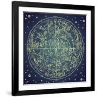 Vintage Zodiac Constellation Of Northern Stars-Alisa Foytik-Framed Art Print