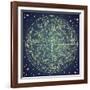 Vintage Zodiac Constellation Of Northern Stars-Alisa Foytik-Framed Art Print