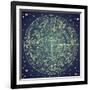 Vintage Zodiac Constellation Of Northern Stars-Alisa Foytik-Framed Art Print