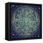 Vintage Zodiac Constellation Of Northern Stars-Alisa Foytik-Framed Stretched Canvas