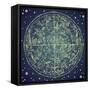 Vintage Zodiac Constellation Of Northern Stars-Alisa Foytik-Framed Stretched Canvas