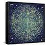 Vintage Zodiac Constellation Of Northern Stars-Alisa Foytik-Framed Stretched Canvas