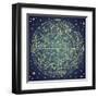 Vintage Zodiac Constellation Of Northern Stars-Alisa Foytik-Framed Art Print