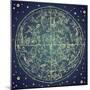 Vintage Zodiac Constellation Of Northern Stars-Alisa Foytik-Mounted Art Print