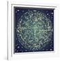 Vintage Zodiac Constellation Of Northern Stars-Alisa Foytik-Framed Art Print