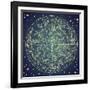 Vintage Zodiac Constellation Of Northern Stars-Alisa Foytik-Framed Art Print