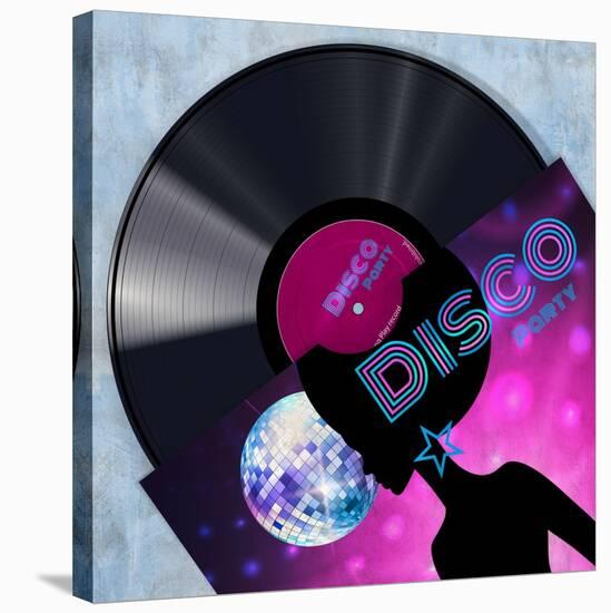 Vinyl Club, Disco-Steven Hill-Stretched Canvas