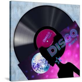 Vinyl Club, Disco-Steven Hill-Stretched Canvas