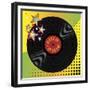 Vinyl Disco Music Plate with Art Background-Robert Voight-Framed Premium Giclee Print