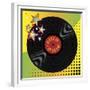 Vinyl Disco Music Plate with Art Background-Robert Voight-Framed Premium Giclee Print