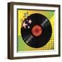 Vinyl Disco Music Plate with Art Background-Robert Voight-Framed Art Print