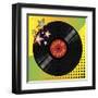 Vinyl Disco Music Plate with Art Background-Robert Voight-Framed Art Print