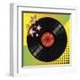 Vinyl Disco Music Plate with Art Background-Robert Voight-Framed Art Print