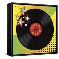 Vinyl Disco Music Plate with Art Background-Robert Voight-Framed Stretched Canvas